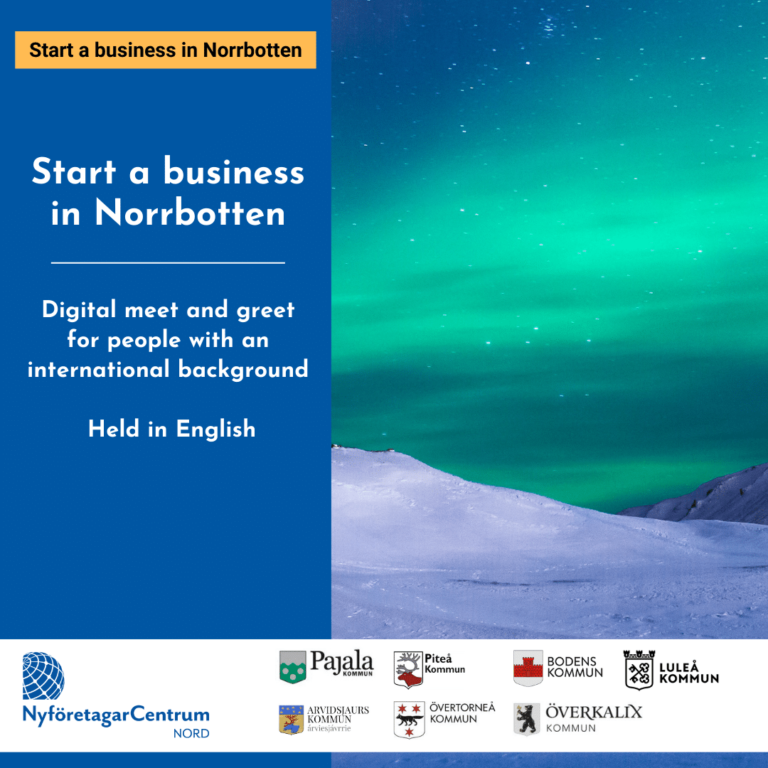 Läs mer om artikeln 27/2 Digital Meet and greet – Start A Business in Norrbotten