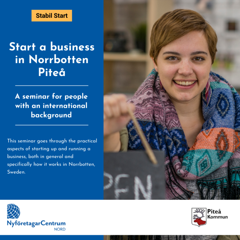 Läs mer om artikeln 9/4 Start A Business in Norrbotten – Piteå