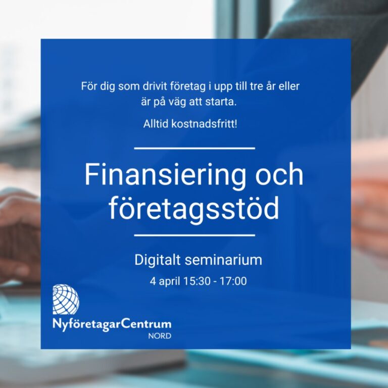 finanisering och företagsstöd gratis webbinar företagare