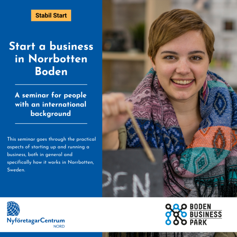 Läs mer om artikeln Canceled – 26/3 Start A Business in Norrbotten – Boden